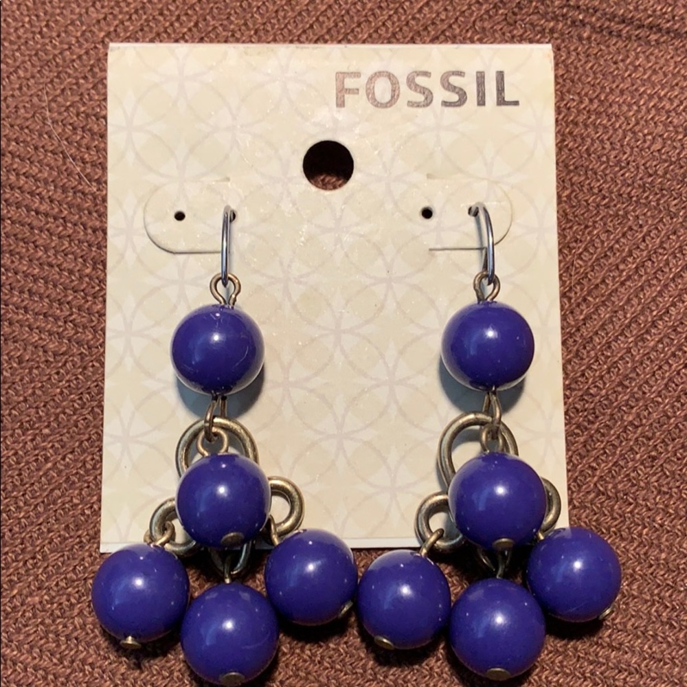 NWT Fossil berry chandelier earrings
